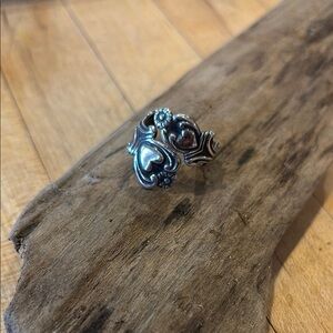 AVON sterling Spoon Silver Heart Ring adjustable vintage 925